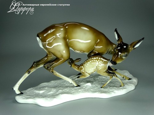 Купить фарфоровые статуэтки Rosenthal, Олениха с олененком, Германия